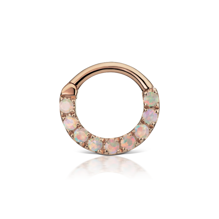 Opal Horizontal Eternity Hoop Earring