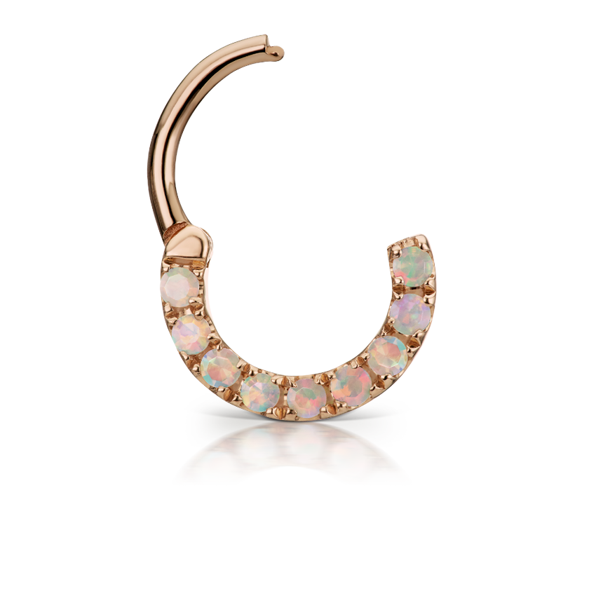 Opal Horizontal Eternity Hoop Earring