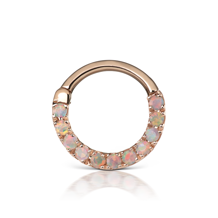 Opal Horizontal Eternity Hoop Earring