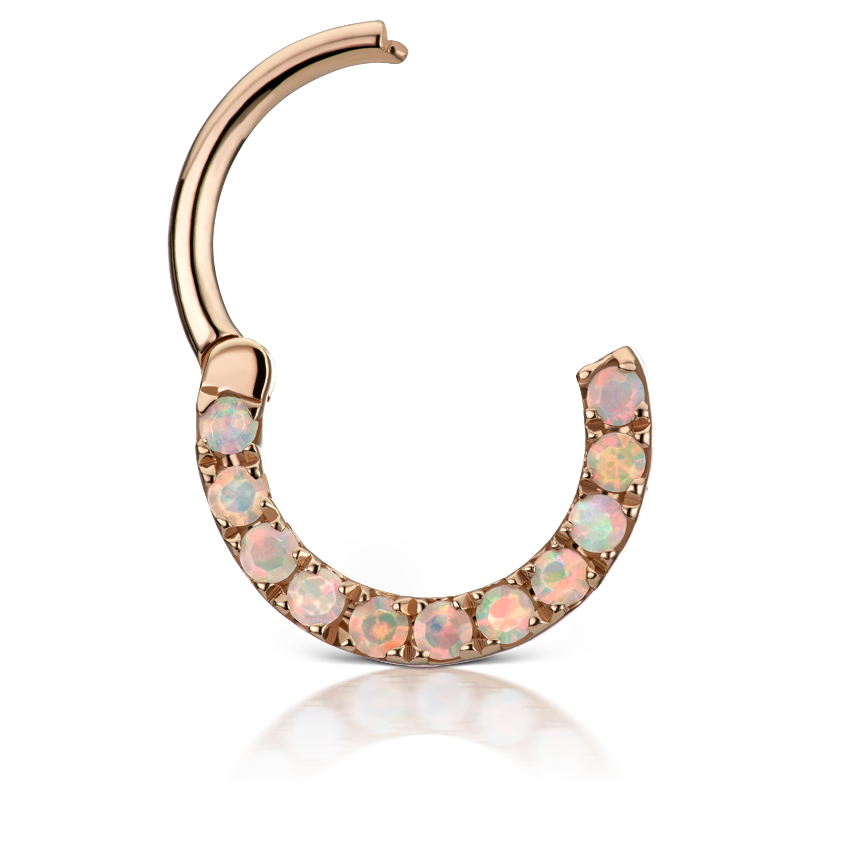 Opal Horizontal Eternity Hoop Earring