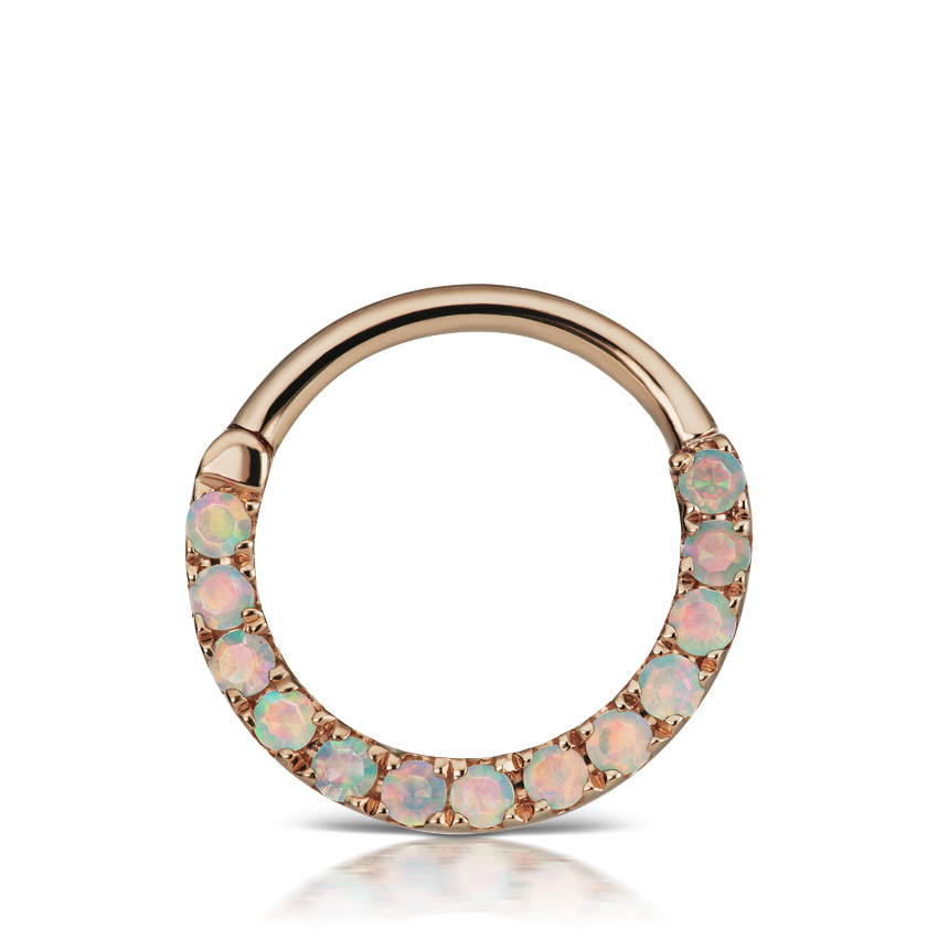 Opal Horizontal Eternity Hoop Earring