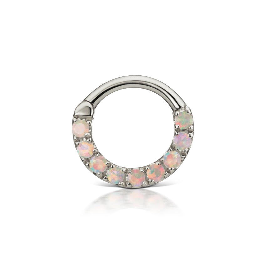 Opal Horizontal Eternity Hoop Earring