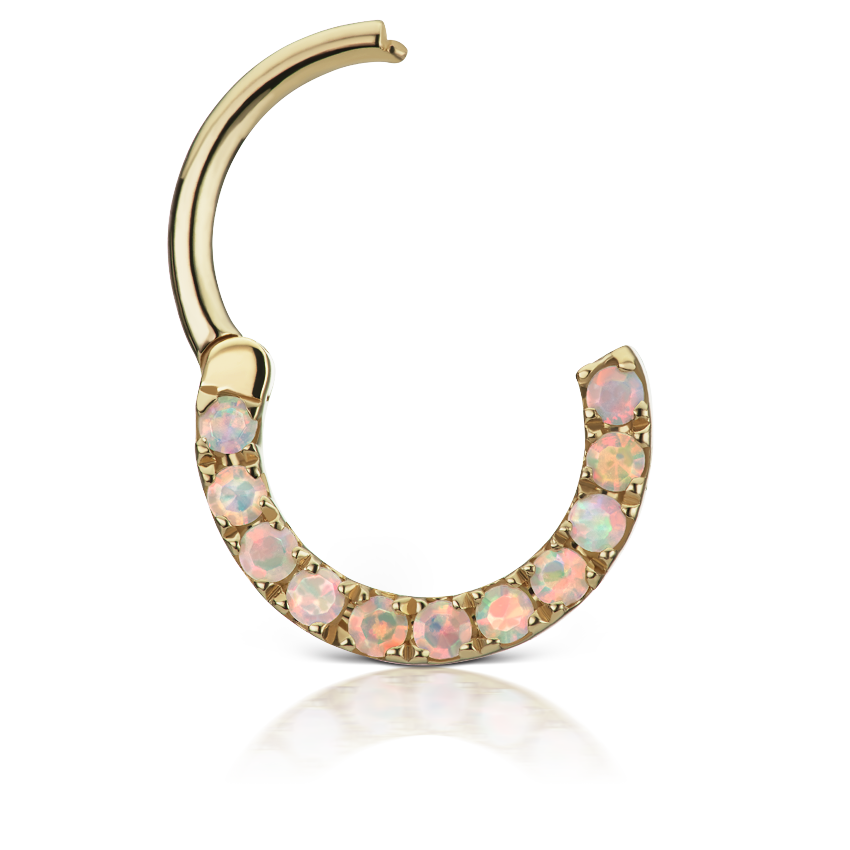 Opal Horizontal Eternity Hoop Earring