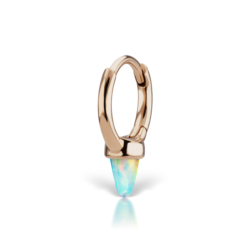 Opal Single Short Spike Hoop Earring (Non-Rotating)