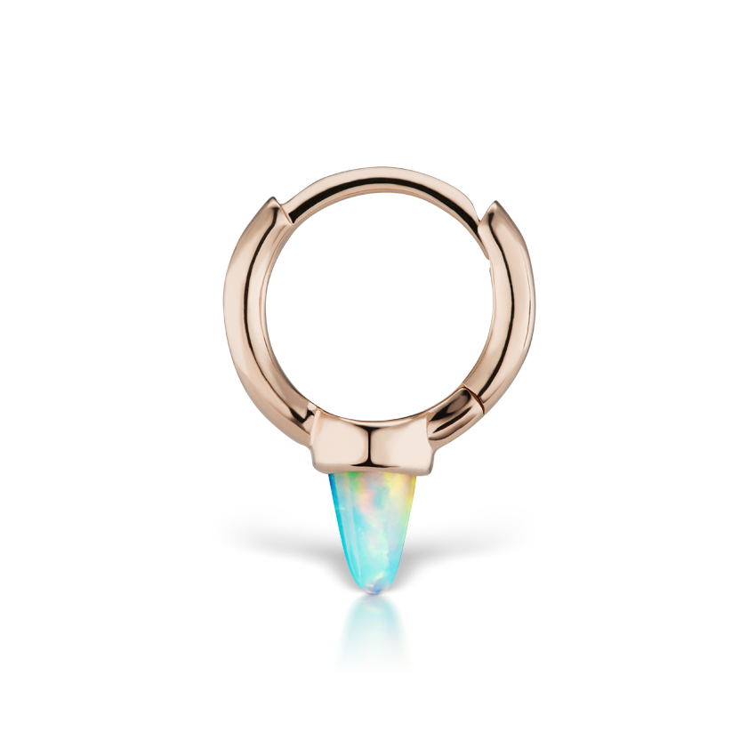 Opal Single Short Spike Hoop Earring (Non-Rotating)