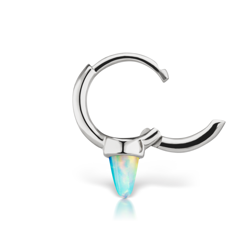 Opal Single Short Spike Hoop Earring (Non-Rotating)