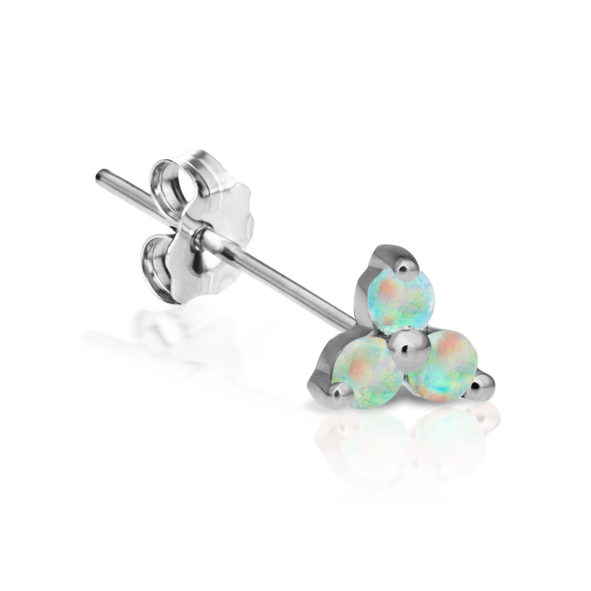 Opal Trinity Stud Earring