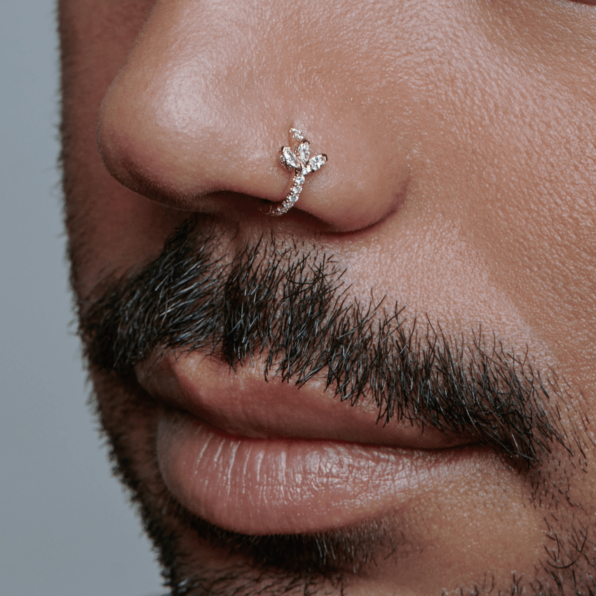 Diamond Lotus Eternity Hoop Earring