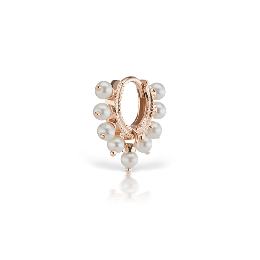 Pearl Coronet Hoop Earring