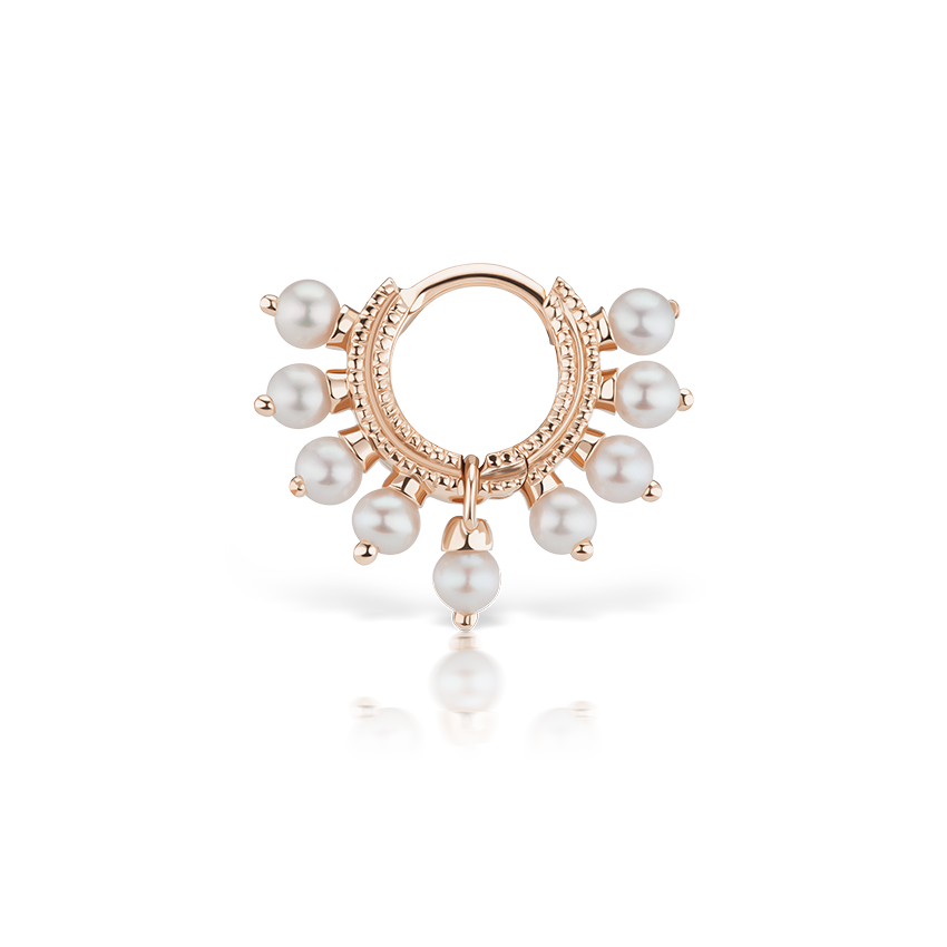 Pearl Coronet Hoop Earring