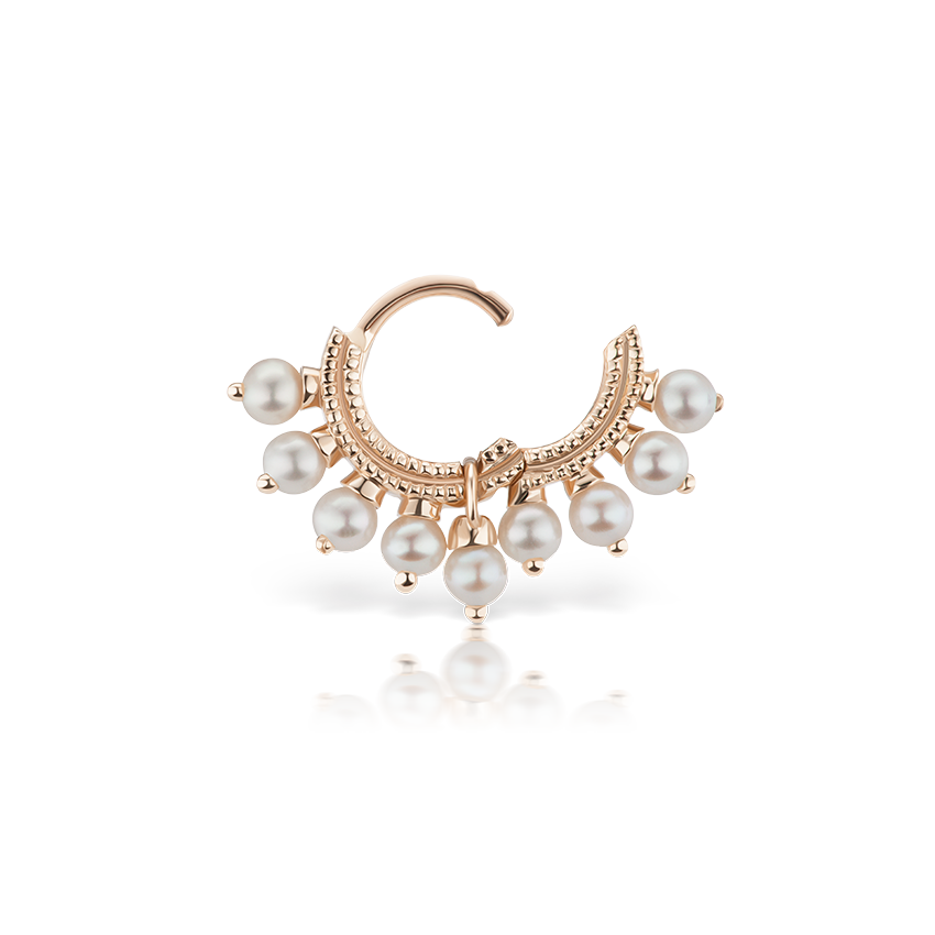 Pearl Coronet Hoop Earring