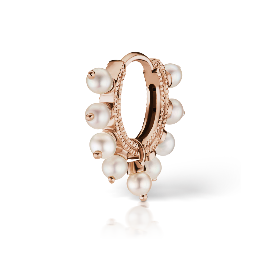 Pearl Coronet Hoop Earring