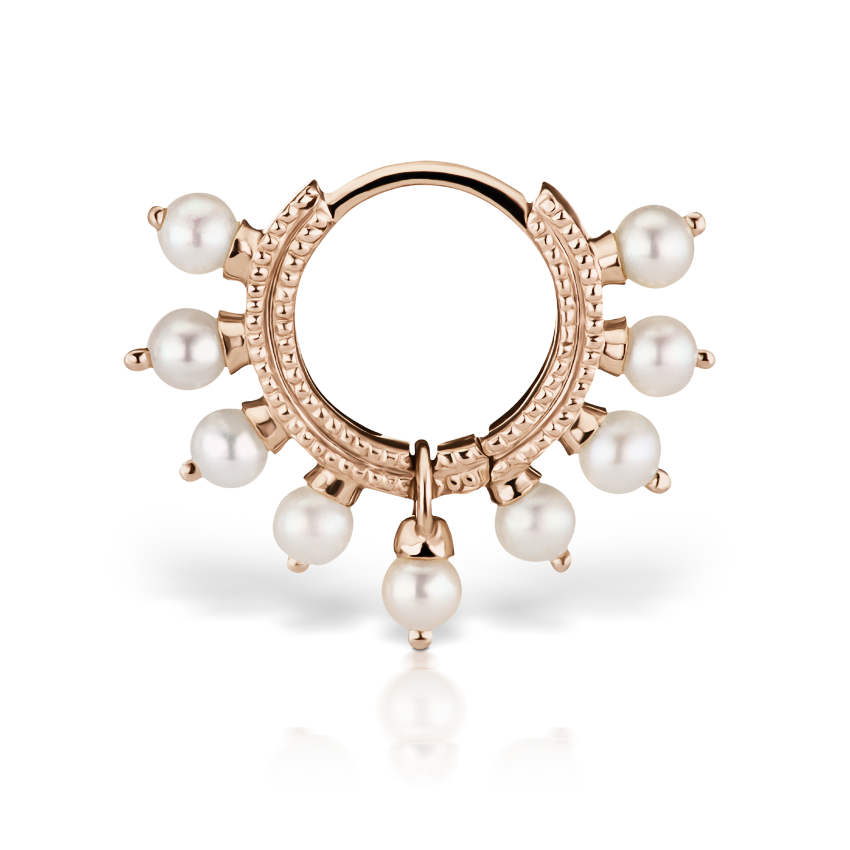 Pearl Coronet Hoop Earring