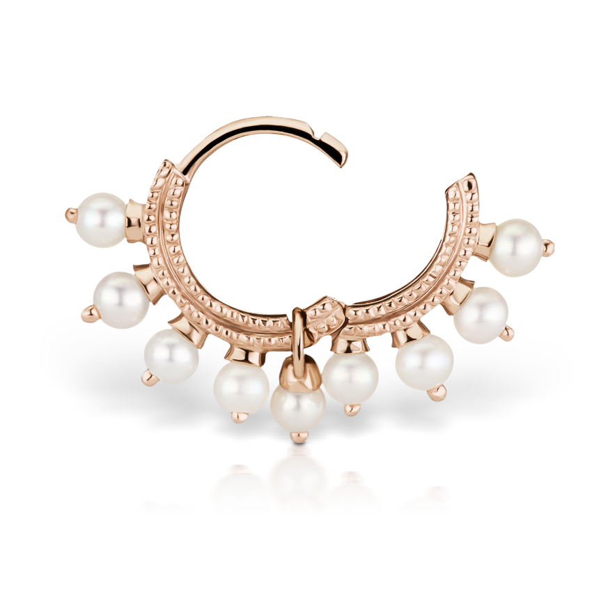 Pearl Coronet Hoop Earring