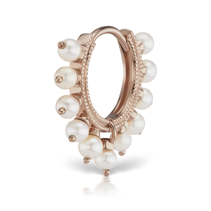 Pearl Coronet Hoop Earring