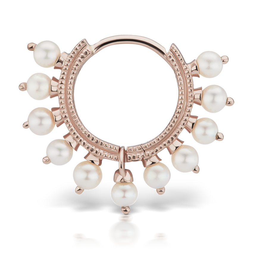 Pearl Coronet Hoop Earring