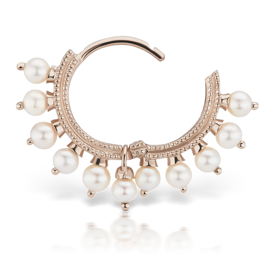 Pearl Coronet Hoop Earring