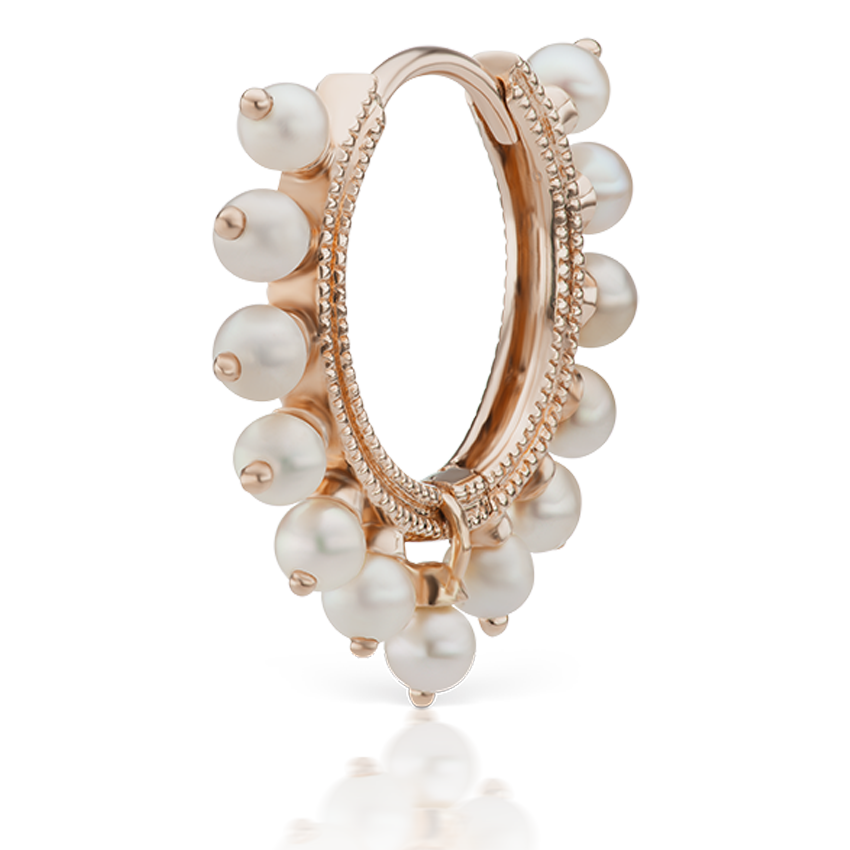 Pearl Coronet Hoop Earring