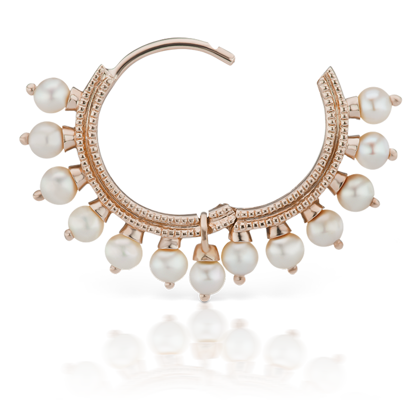 Pearl Coronet Hoop Earring