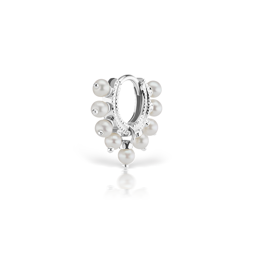 Pearl Coronet Hoop Earring