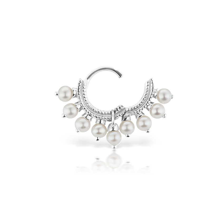 Pearl Coronet Hoop Earring