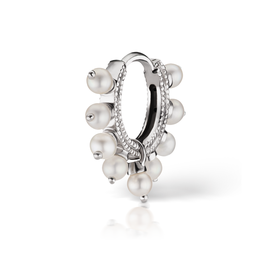 Pearl Coronet Hoop Earring