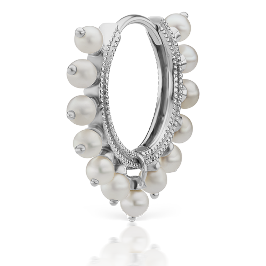 Pearl Coronet Hoop Earring