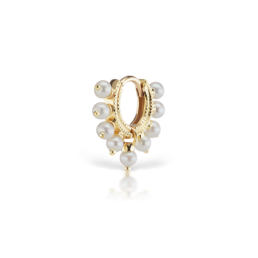 Pearl Coronet Hoop Earring