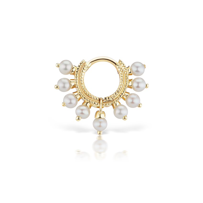 Pearl Coronet Hoop Earring