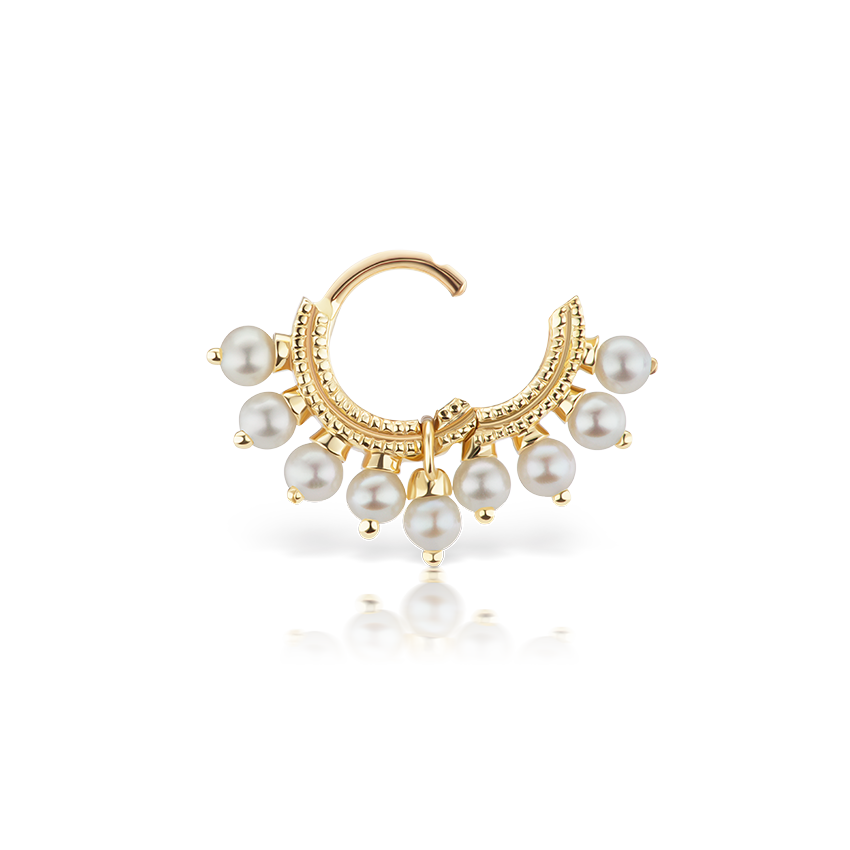 Pearl Coronet Hoop Earring