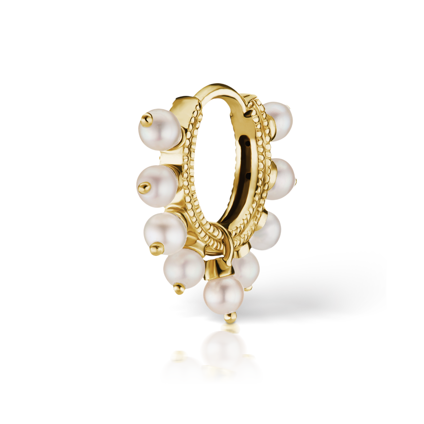 Pearl Coronet Hoop Earring
