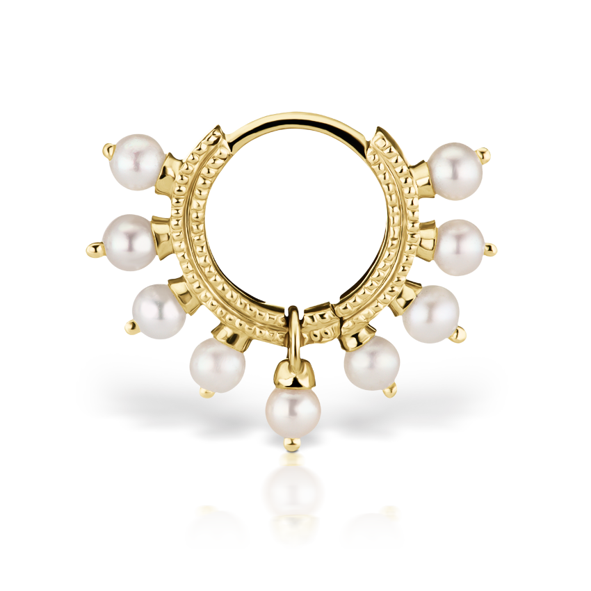 Pearl Coronet Hoop Earring