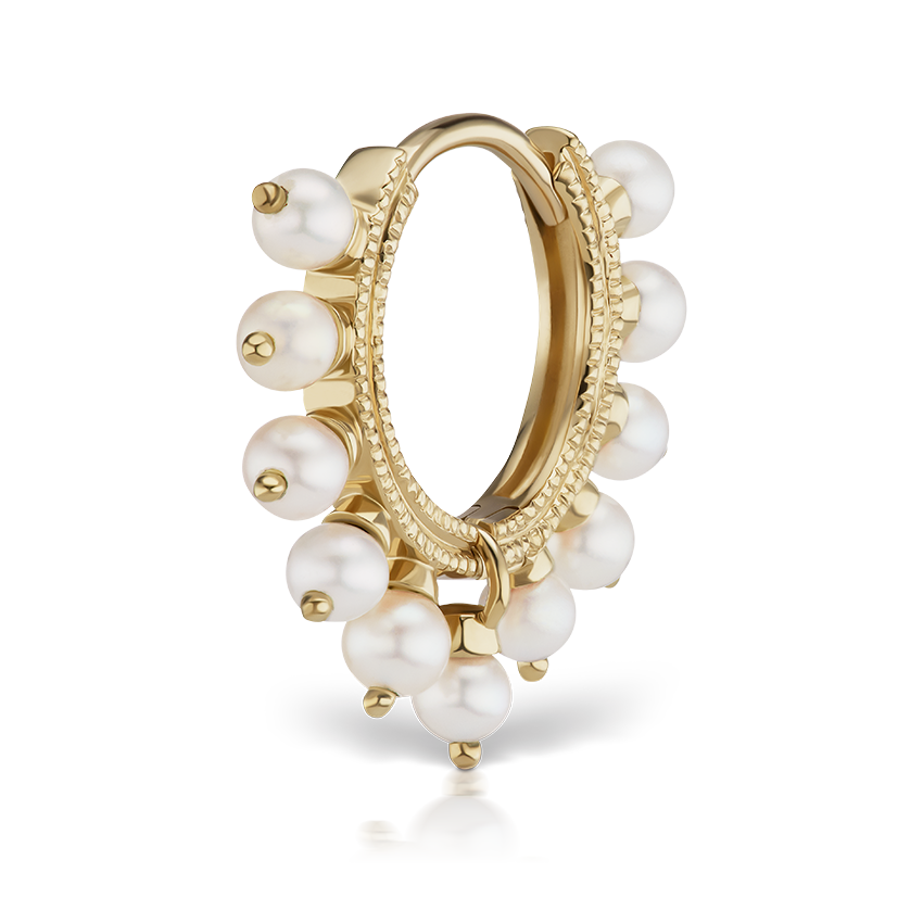 Pearl Coronet Hoop Earring