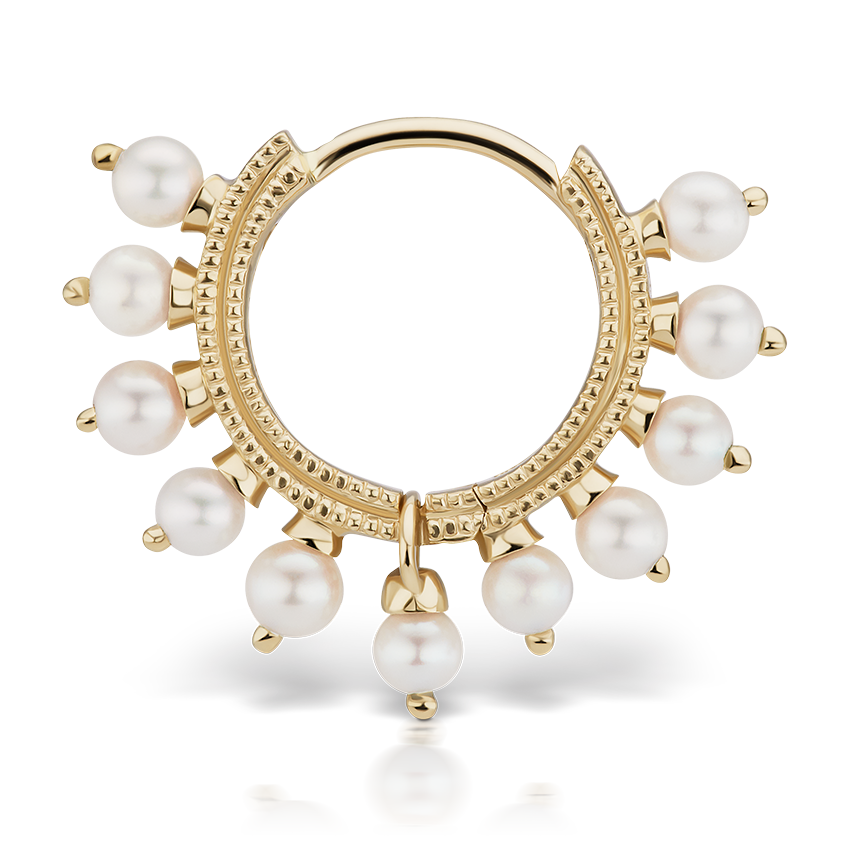Pearl Coronet Hoop Earring