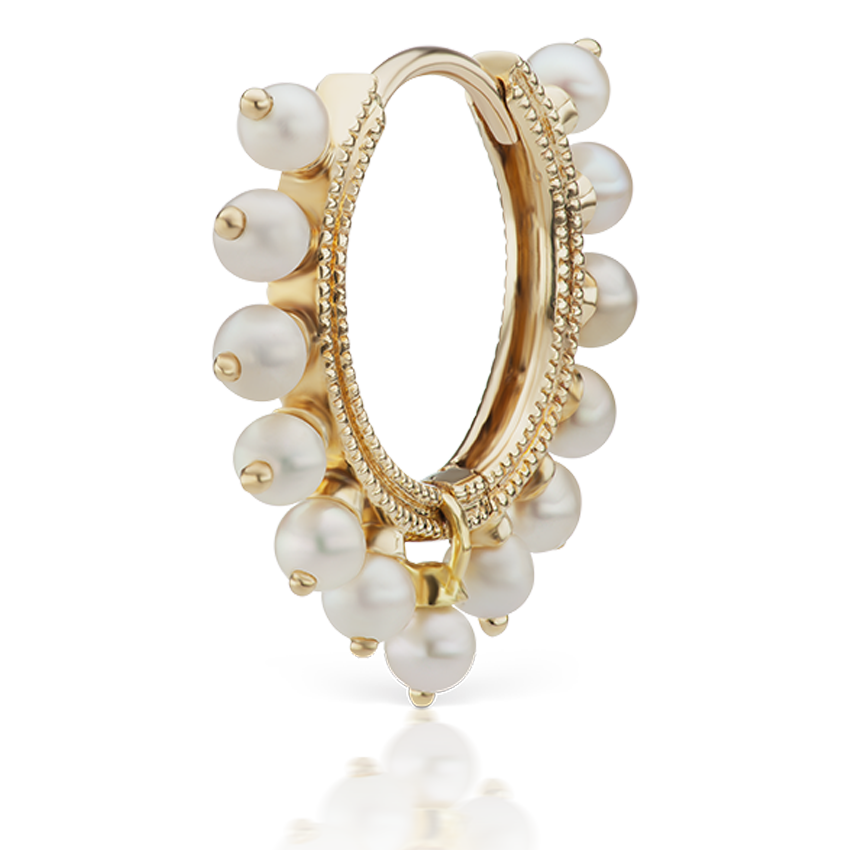 Pearl Coronet Hoop Earring