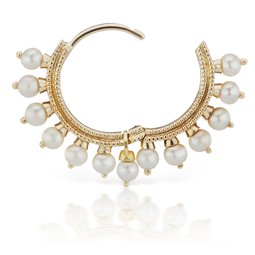 Pearl Coronet Hoop Earring