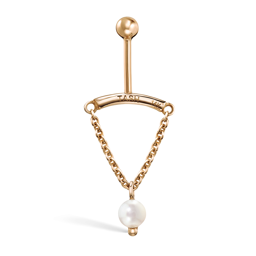 Pearl Drape Threaded Stud Earring
