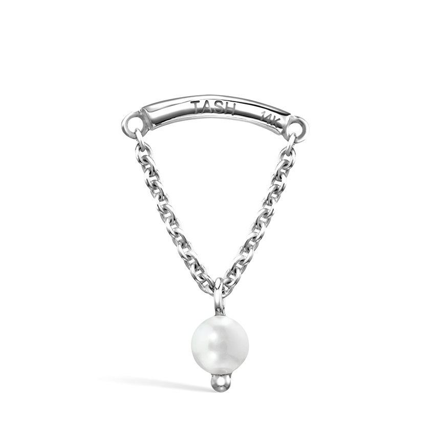 Pearl Drape Threaded Stud Earring