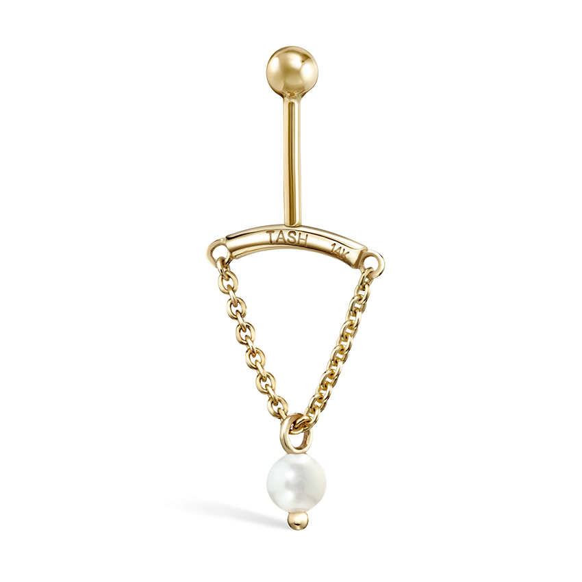 Pearl Drape Threaded Stud Earring