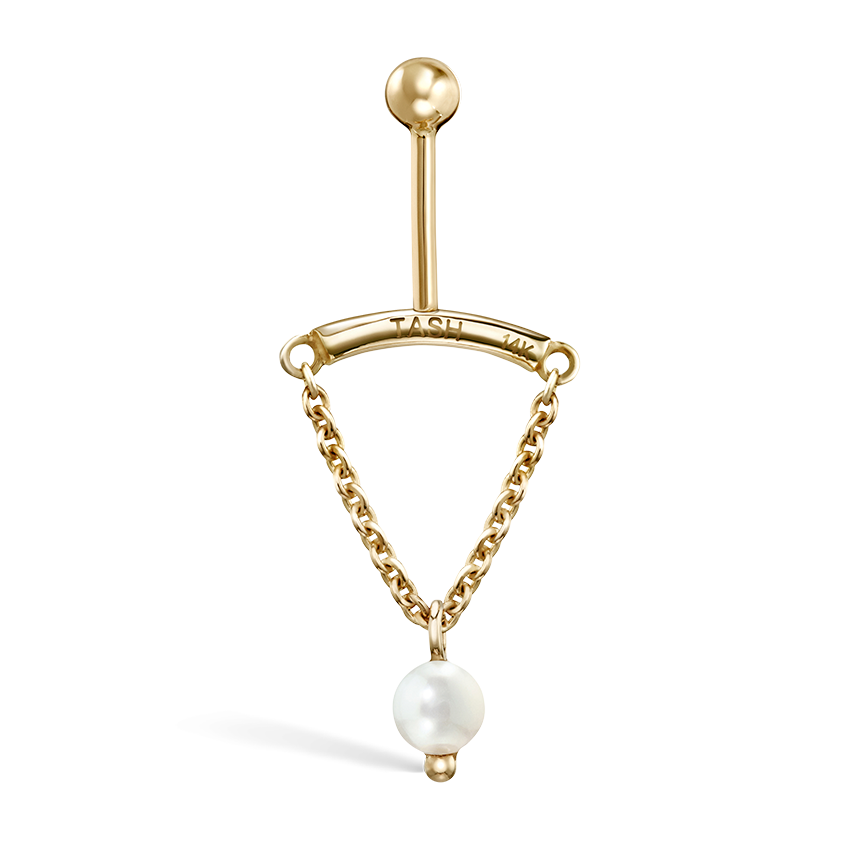 Pearl Drape Threaded Stud Earring