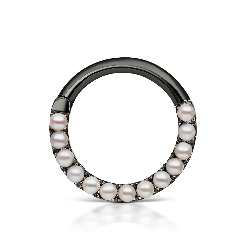 Pearl Horizontal Eternity Hoop Earring