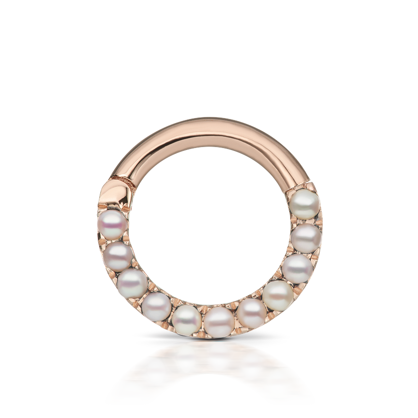 Pearl Horizontal Eternity Hoop Earring