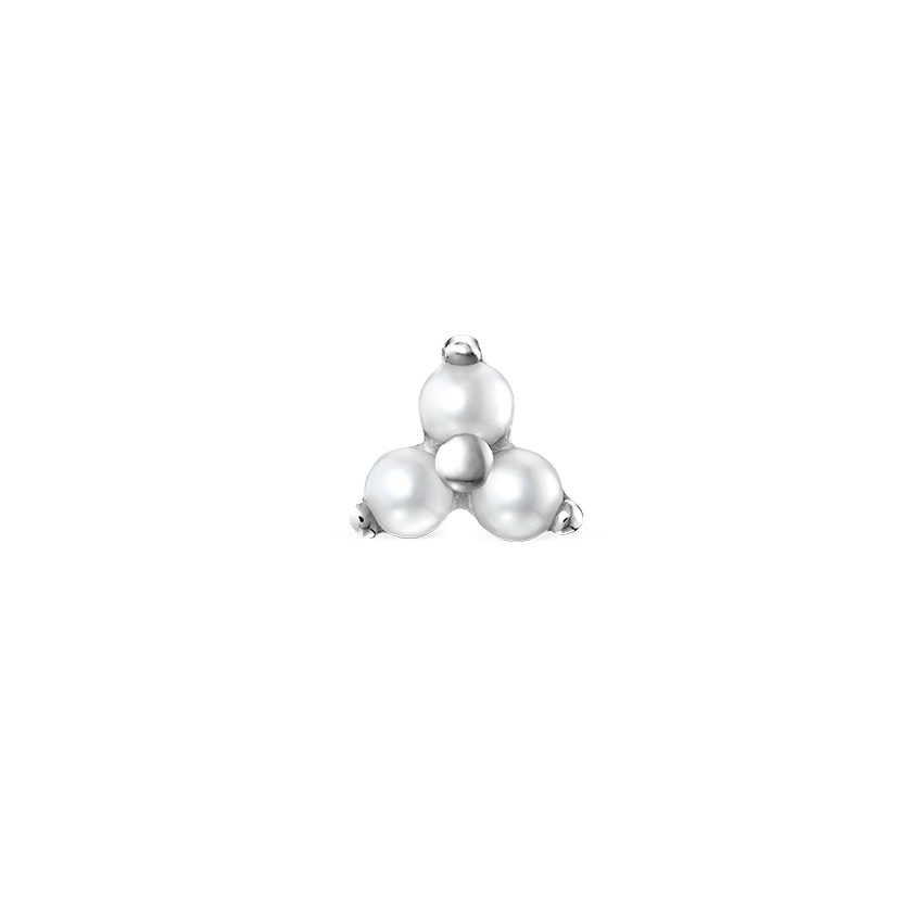 Pearl Trinity Threaded Stud Earring