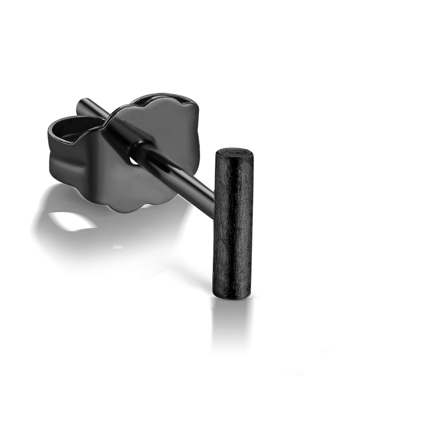Polished Round Bar Stud Earring