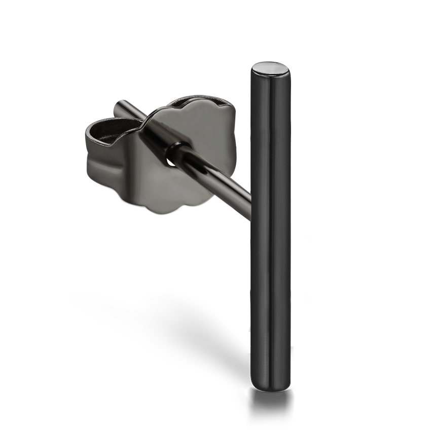 Polished Round Bar Stud Earring