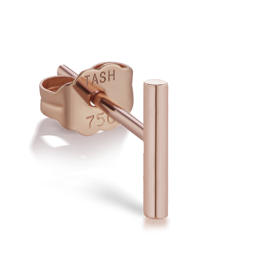 Polished Round Bar Stud Earring