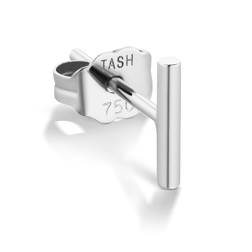 Polished Round Bar Stud Earring