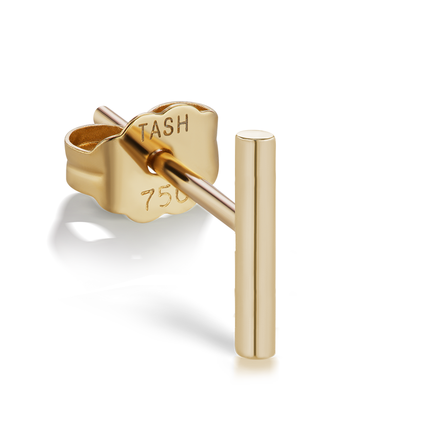 Polished Round Bar Stud Earring