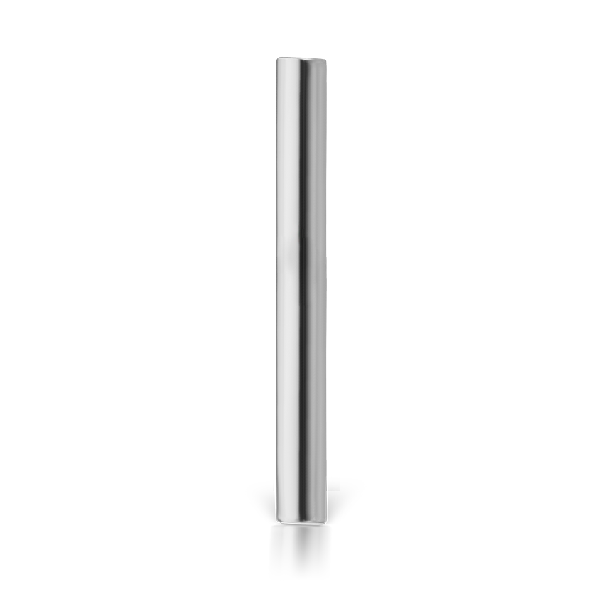 Polished Round Bar Threaded Stud Earring With Titanium Backing