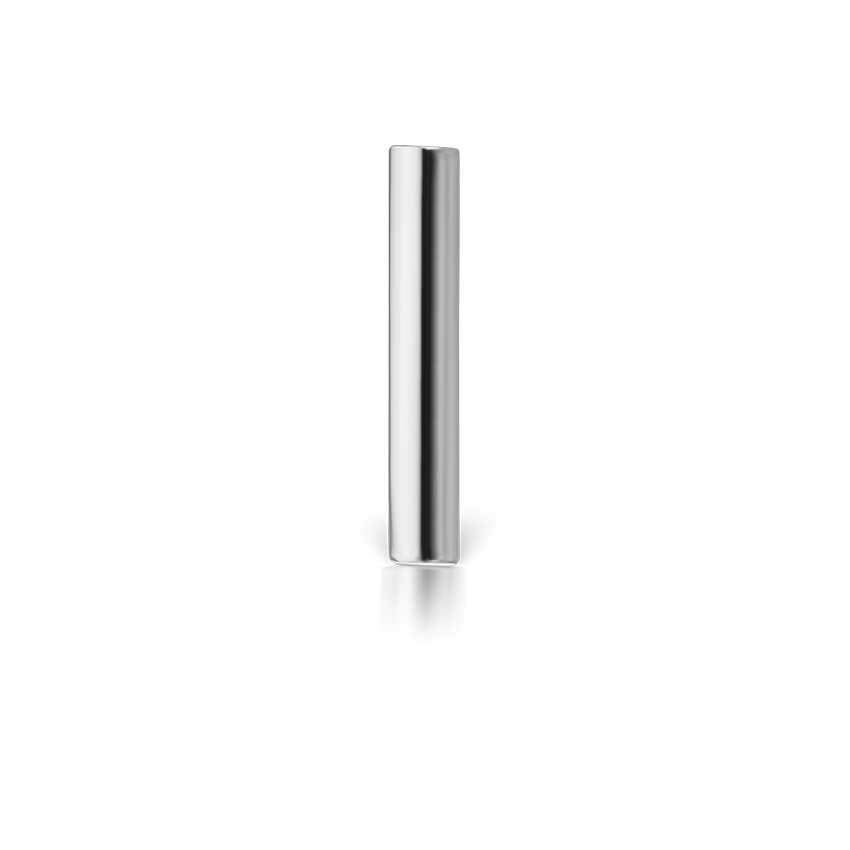 Polished Round Bar Threaded Stud Earring With Titanium Backing